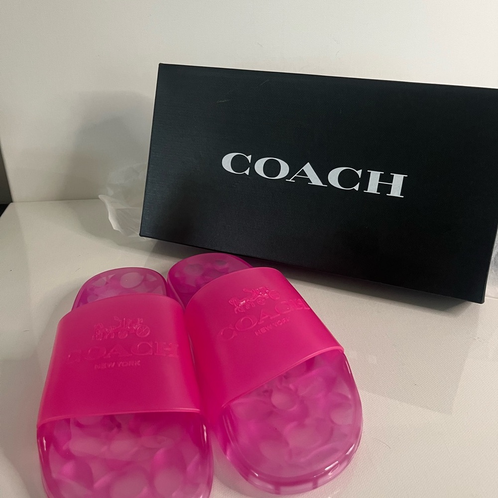 Coach Ulyssa Pink Jelly Slide Sandals